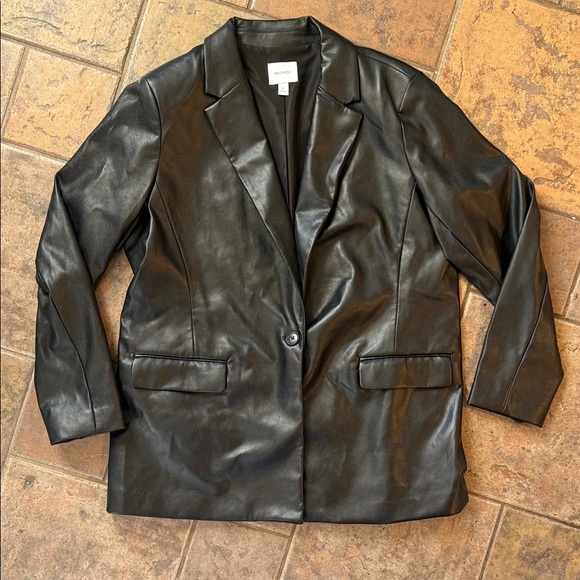 Nine West Black Faux Leather Blazer - Picture 2 of 4